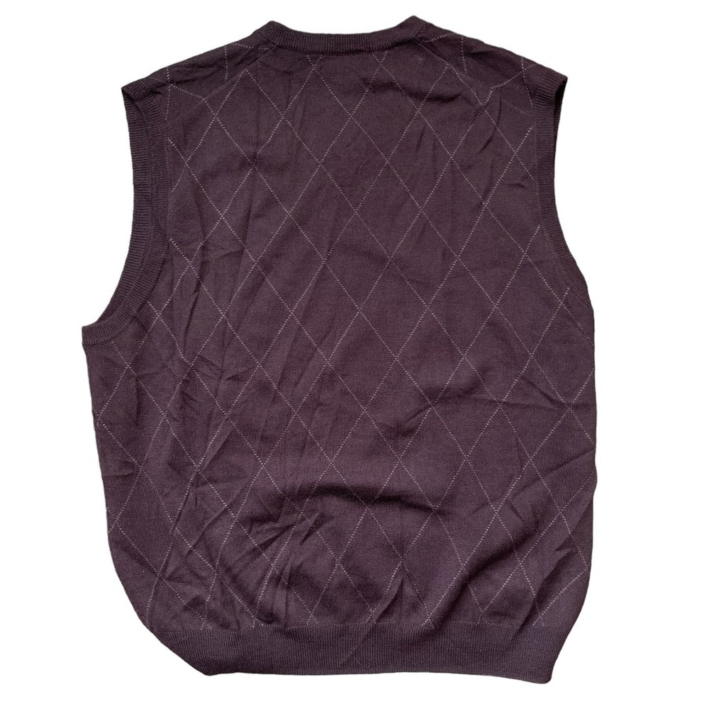 Brooks Brothers Extra Fine Italian Merino Wool Sweater Vest Men's Large Purple - Picture 3 of 3